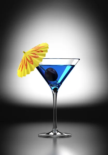 Синий коктейль Мартини — стоковое фото