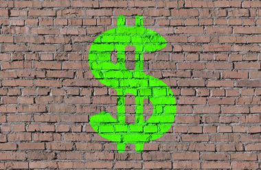 dolar işareti sorunsuz tuğla duvar