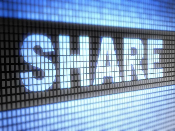 "Share "na obrazovce — Stock fotografie