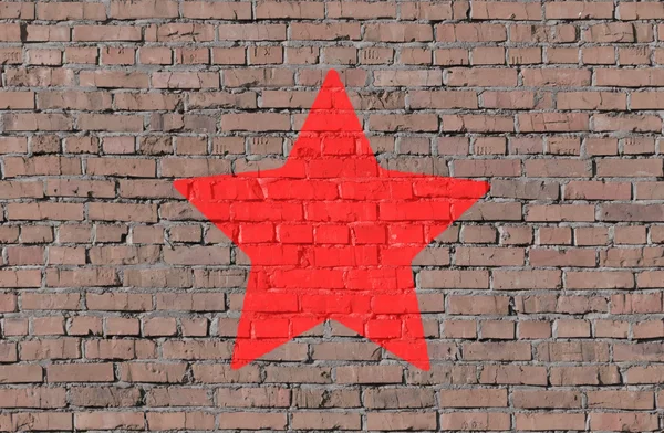 Σχήμα αστεριού για απρόσκοπτη τοίχο από τούβλα — Φωτογραφία Αρχείου