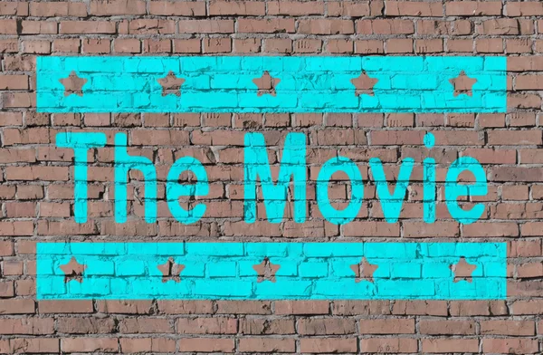 "The movie" on brick seamless wall — Stock Photo, Image