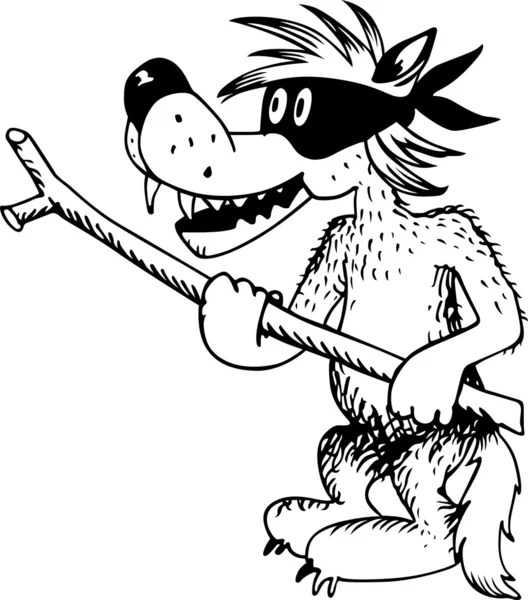 漫画のオオカミ — ストックベクタ