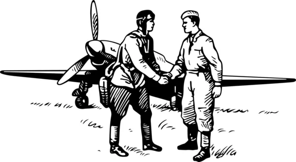 Flieger und Soldat — Stockvektor