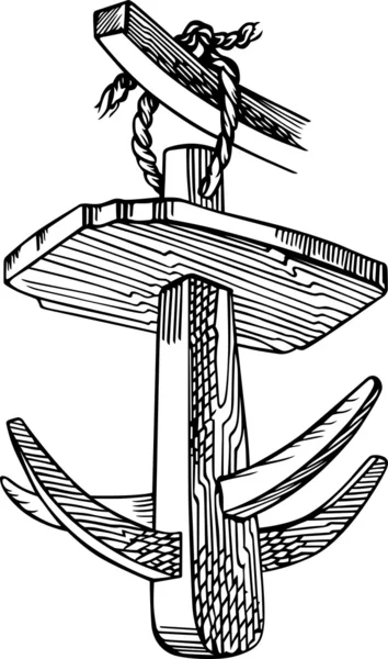 Старовинні дерев'яні гачок — стоковий вектор