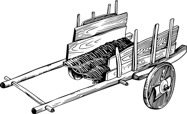 Vieux chariot — Image vectorielle