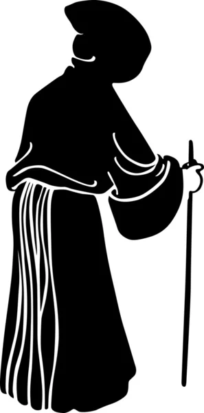 Druide avec bâton — Image vectorielle