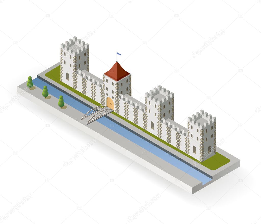 Isometric medieval castle