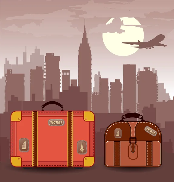 Suitcases for travel — Stock Vector