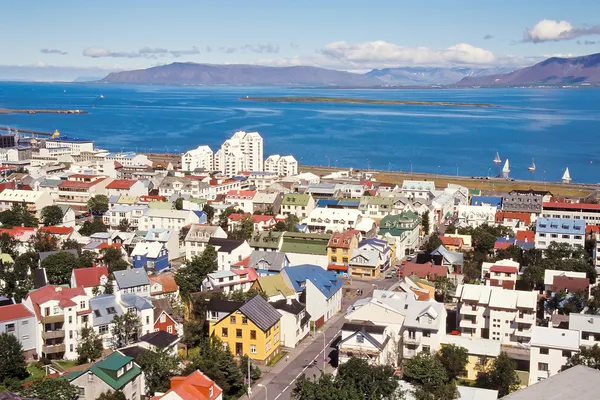 Innenstadt von Reykjavik, Island Stockbild