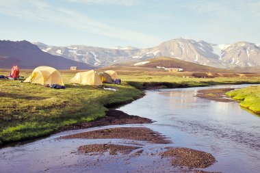 Campsite at Alftavatn, Iceland clipart
