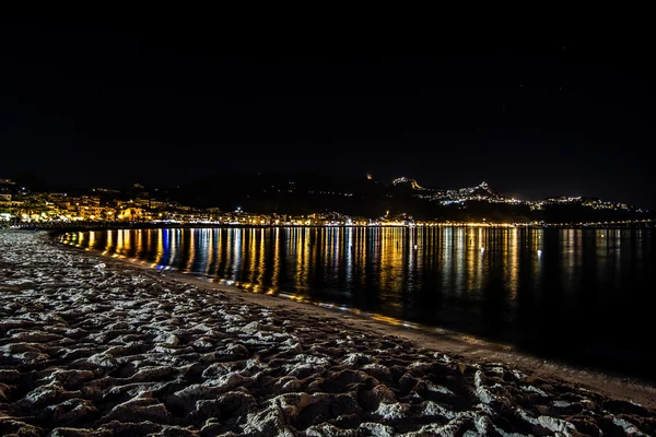 stock image Giardini Naxos by night