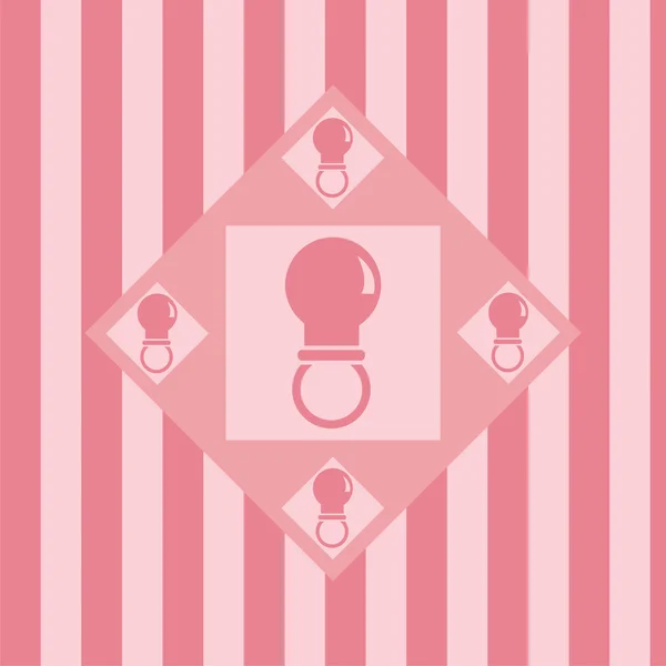 Pink baby pacifiers background Stock Vector