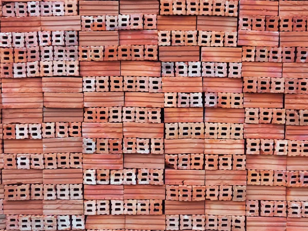 Close-up stack of orange bricks — Stock Photo, Image