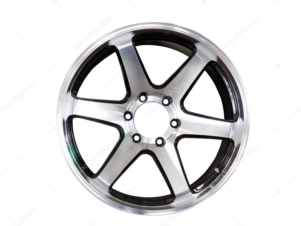 Car aluminum allow wheels on white background