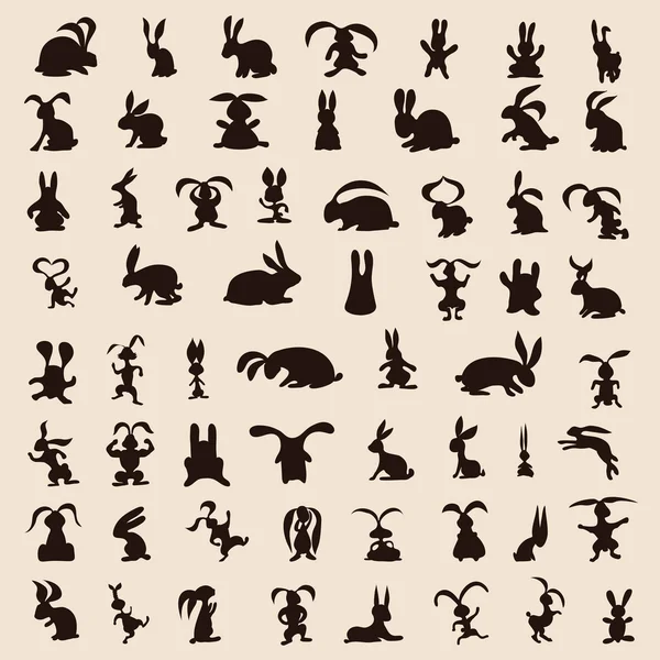 Rabbit set — Stock Vector