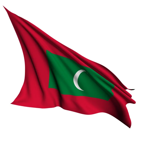 Ilustração da renderização da bandeira das Maldivas — Fotografia de Stock