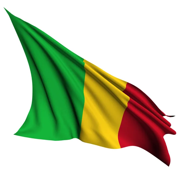 Bandera de Malí render illustration — Foto de Stock