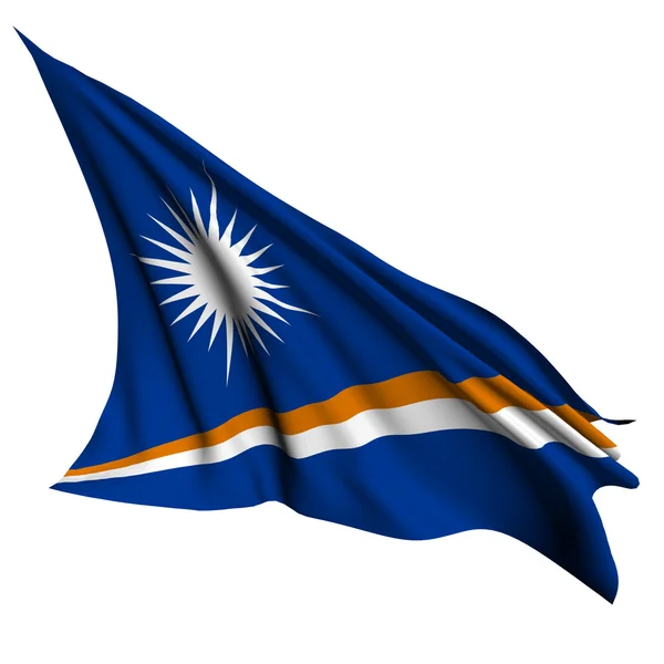 马绍尔群岛旗帜呈现图 — 图库照片