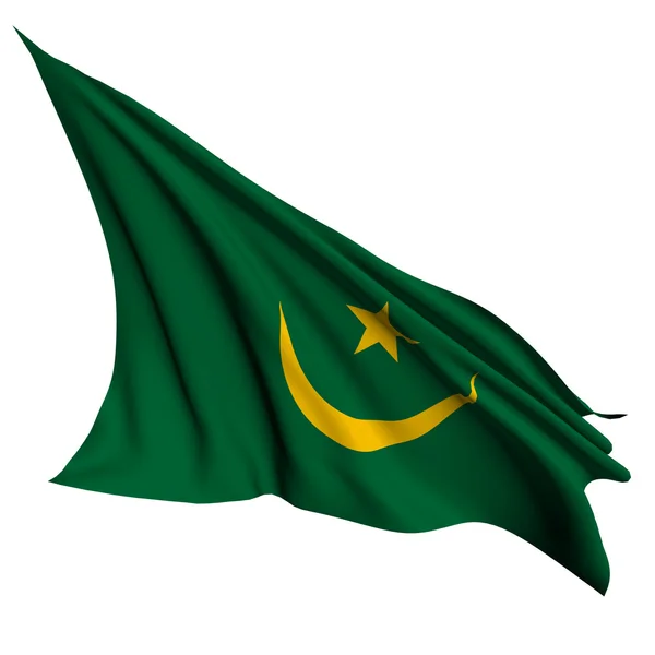 毛里塔尼亚国旗呈现图 — 图库照片