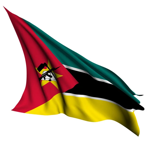 Bandera de Mozambique render illustration — Foto de Stock
