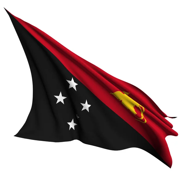 パプア ニューギニアの国旗レンダリングの図 — ストック写真
