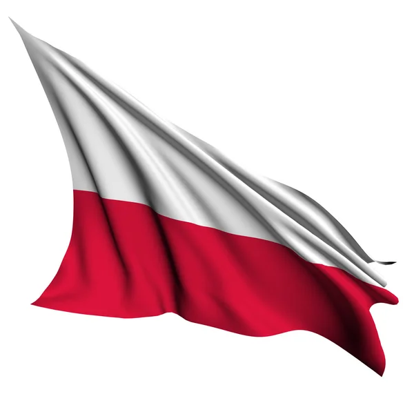Σημαία της Πολωνίας καθιστούν εικονογράφηση — Φωτογραφία Αρχείου