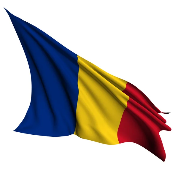 Romênia bandeira renderizar ilustração — Fotografia de Stock