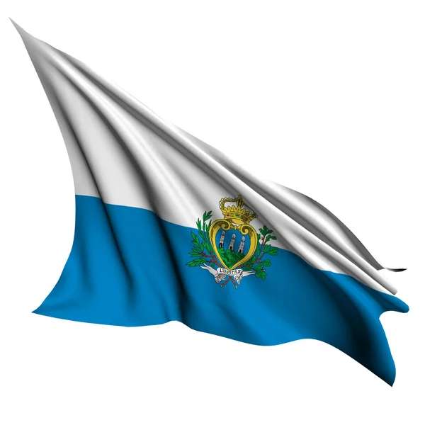 Ilustração da renderização da bandeira de San Marino — Fotografia de Stock