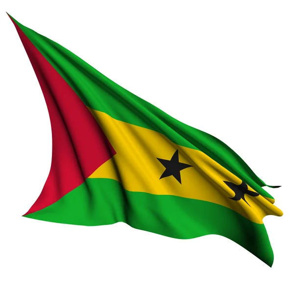 Sao Tome and Principe flag render illustration — Stock Photo, Image