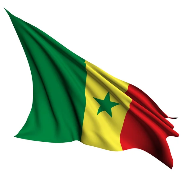 Bandera de Senegal render illustration — Foto de Stock