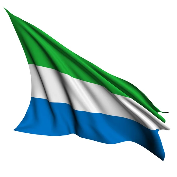 Прапор Сьєрра-Леоне рендерінгу ілюстрація — стокове фото