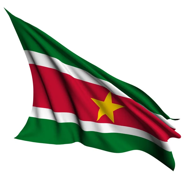 Ilustração da renderização da bandeira do Suriname — Fotografia de Stock