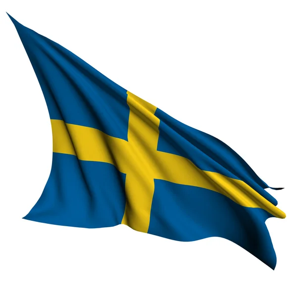 Σημαία Σουηδίας καθιστούν εικονογράφηση — Φωτογραφία Αρχείου