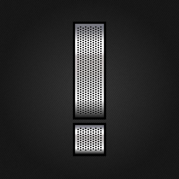 Ruban Lettre métal chromé - Point d'exclamation — Image vectorielle