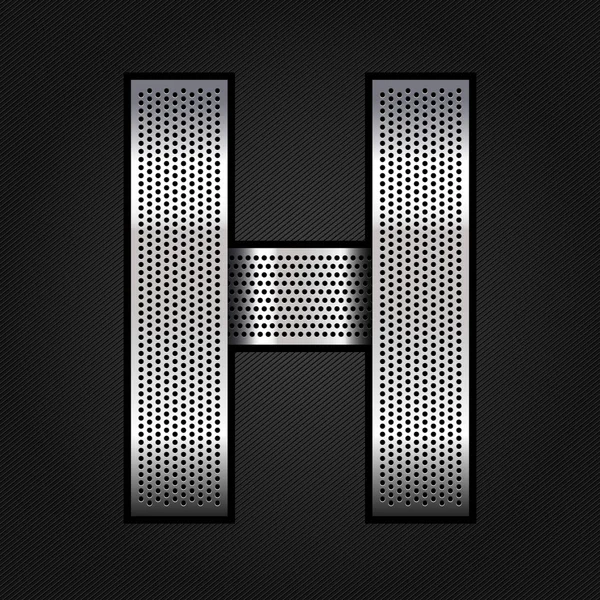Lettre ruban chromé métallique - H — Image vectorielle