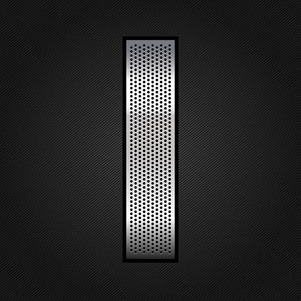 Lettre ruban chromé métallique - I — Image vectorielle