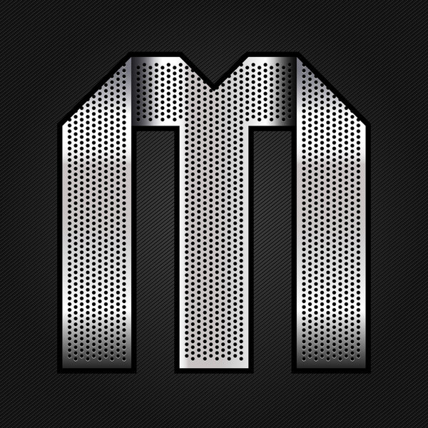 Буква металлическая хромированная лента - M
