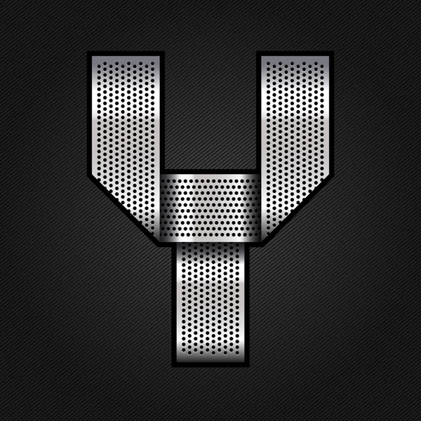 Lettre ruban chromé métallique - Y — Image vectorielle