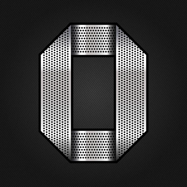 ตัวอักษรโลหะริบบิ้นโครเมี่ยม - O — ภาพเวกเตอร์สต็อก