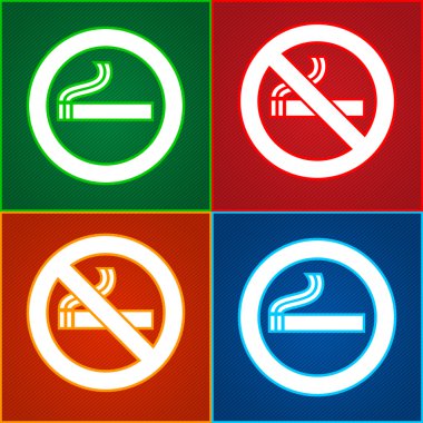 Stickers set - No smoking area labels clipart