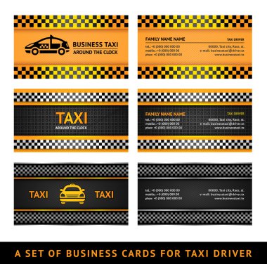 Business card taxi - second set clipart