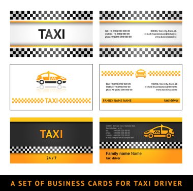 Business card taxi - first set clipart