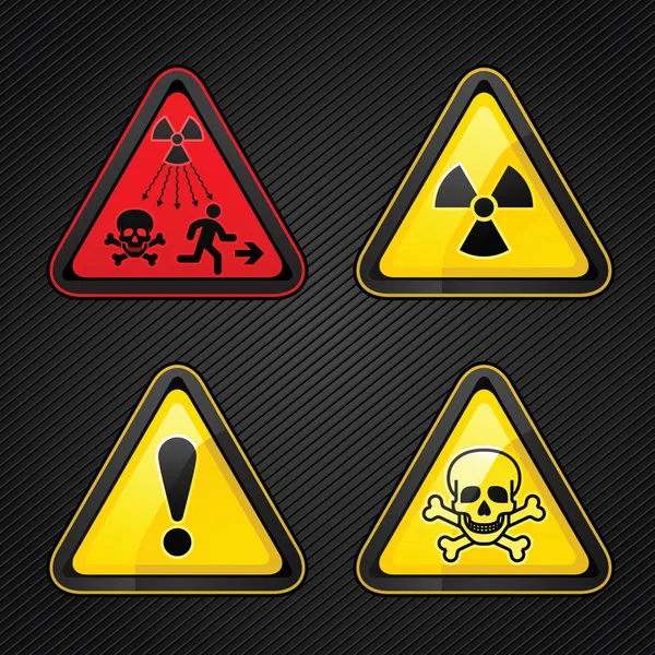 Hazard warning set attention symbols — Stock Vector