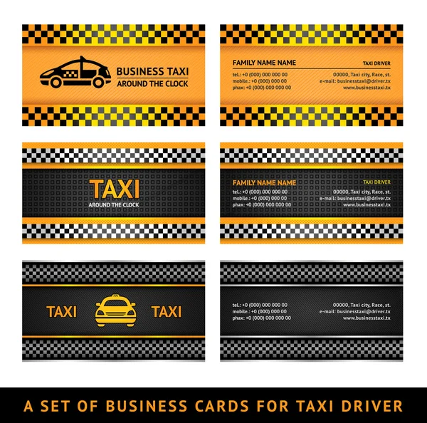 Visitkort taxi - andra uppsättningen — Stock vektor