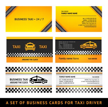 Business card taxi - third set card taxi templates clipart