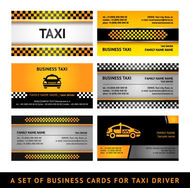 Business card taxi - fourth set clipart