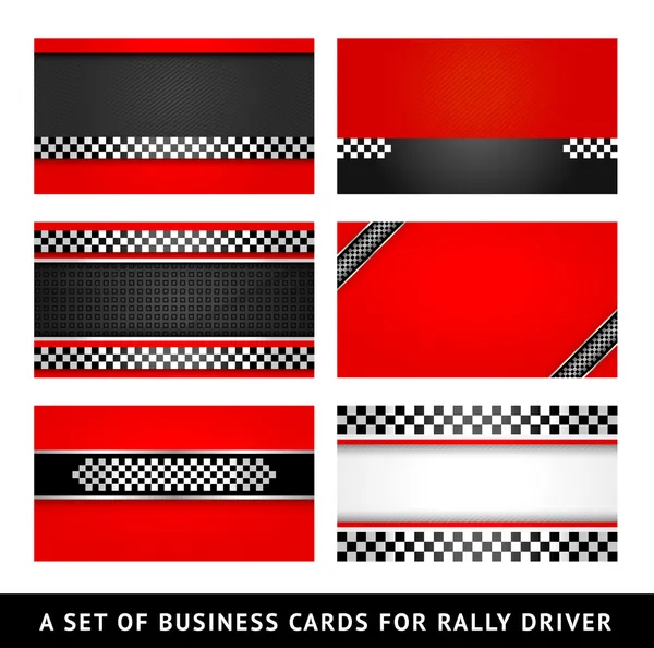 Tarjeta de visita - plantillas de piloto de rally — Vector de stock