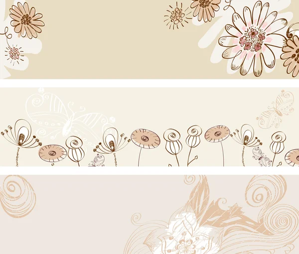 Fleurs bannières — Image vectorielle