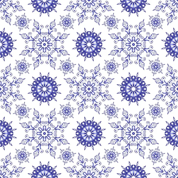 Krásná modrá vzor na bílém podkladu. bezešvé — Stockový vektor