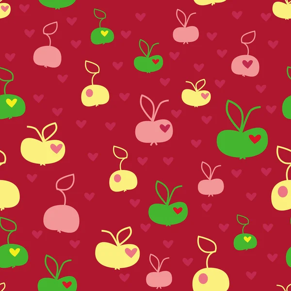 Apples and hearts — Stock Vector